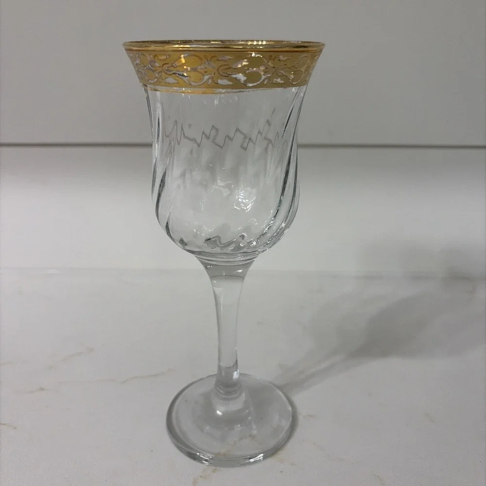 Set of 2 Tiffin-Franciscan MINTON Clear Pattern Cordial Glasses 4 1/8''